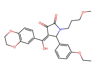 4-(2,3-dihydro-1,4-benzodioxine-6-carbonyl)-5-(3-ethoxyphenyl)-3-hydroxy-1-(3-methoxypropyl)-2,5-dihydro-1H-pyrrol-2-one structure