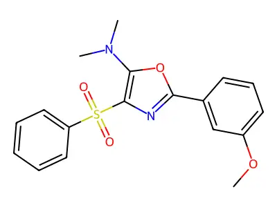 4-(benzenesulfonyl)-2-(3-methoxyphenyl)-N,N-dimethyl-1,3-oxazol-5-amine structure