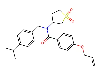 N-(1,1-dioxidotetrahydrothiophen-3-yl)-N-[4-(propan-2-yl)benzyl]-4-(prop-2-en-1-yloxy)benzamide structure