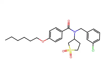 N-(3-chlorobenzyl)-N-(1,1-dioxidotetrahydrothiophen-3-yl)-4-(hexyloxy)benzamide structure