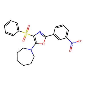 5-(Azepan-1-yl)-2-(3-nitrophenyl)-4-(phenylsulfonyl)oxazole structure