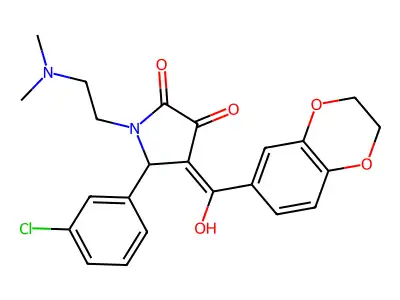 5-(3-chlorophenyl)-4-(2,3-dihydro-1,4-benzodioxine-6-carbonyl)-1-[2-(dimethylamino)ethyl]-3-hydroxy-2,5-dihydro-1H-pyrrol-2-one structure