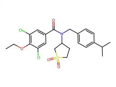 3,5-dichloro-N-(1,1-dioxidotetrahydrothiophen-3-yl)-4-ethoxy-N-[4-(propan-2-yl)benzyl]benzamide structure