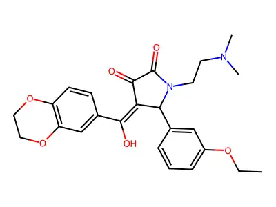 4-(2,3-dihydro-1,4-benzodioxine-6-carbonyl)-1-[2-(dimethylamino)ethyl]-5-(3-ethoxyphenyl)-3-hydroxy-2,5-dihydro-1H-pyrrol-2-one structure