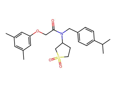 2-(3,5-dimethylphenoxy)-N-(1,1-dioxidotetrahydrothiophen-3-yl)-N-[4-(propan-2-yl)benzyl]acetamide structure
