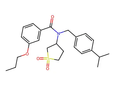 N-(1,1-dioxidotetrahydrothiophen-3-yl)-N-[4-(propan-2-yl)benzyl]-3-propoxybenzamide structure