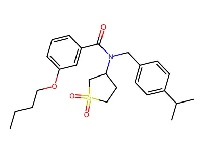 3-butoxy-N-(1,1-dioxidotetrahydrothiophen-3-yl)-N-[4-(propan-2-yl)benzyl]benzamide structure
