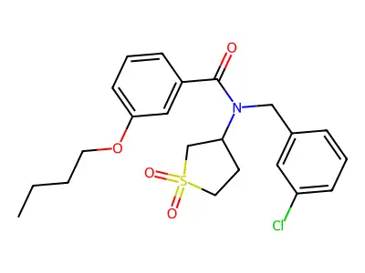 3-butoxy-N-(3-chlorobenzyl)-N-(1,1-dioxidotetrahydrothiophen-3-yl)benzamide structure