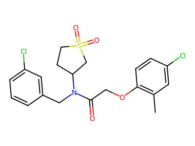 N-(3-chlorobenzyl)-2-(4-chloro-2-methylphenoxy)-N-(1,1-dioxidotetrahydrothiophen-3-yl)acetamide structure