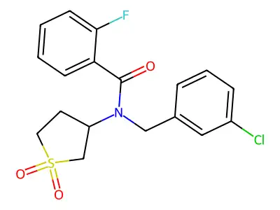 N-(3-chlorobenzyl)-N-(1,1-dioxidotetrahydrothiophen-3-yl)-2-fluorobenzamide structure
