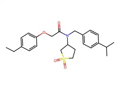 N-(1,1-dioxidotetrahydrothiophen-3-yl)-2-(4-ethylphenoxy)-N-[4-(propan-2-yl)benzyl]acetamide structure