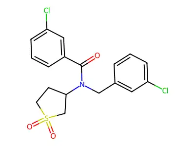 3-chloro-N-(3-chlorobenzyl)-N-(1,1-dioxidotetrahydrothiophen-3-yl)benzamide structure