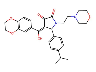 4-(2,3-dihydro-1,4-benzodioxine-6-carbonyl)-3-hydroxy-1-[2-(morpholin-4-yl)ethyl]-5-[4-(propan-2-yl)phenyl]-2,5-dihydro-1H-pyrrol-2-one structure