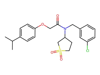 N-(3-chlorobenzyl)-N-(1,1-dioxidotetrahydrothiophen-3-yl)-2-[4-(propan-2-yl)phenoxy]acetamide structure