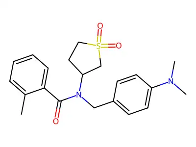 N-[4-(dimethylamino)benzyl]-N-(1,1-dioxidotetrahydrothiophen-3-yl)-2-methylbenzamide structure