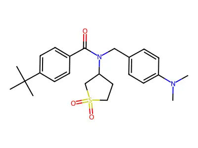 4-tert-butyl-N-[4-(dimethylamino)benzyl]-N-(1,1-dioxidotetrahydrothiophen-3-yl)benzamide structure