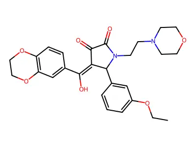 4-(2,3-dihydro-1,4-benzodioxine-6-carbonyl)-5-(3-ethoxyphenyl)-3-hydroxy-1-[2-(morpholin-4-yl)ethyl]-2,5-dihydro-1H-pyrrol-2-one structure