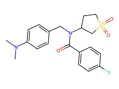 N-[4-(dimethylamino)benzyl]-N-(1,1-dioxidotetrahydrothiophen-3-yl)-4-fluorobenzamide structure