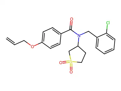 4-(allyloxy)-N-(2-chlorobenzyl)-N-(1,1-dioxidotetrahydrothiophen-3-yl)benzamide structure