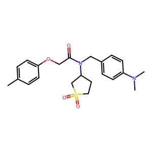 N-[4-(dimethylamino)benzyl]-N-(1,1-dioxidotetrahydrothiophen-3-yl)-2-(4-methylphenoxy)acetamide structure