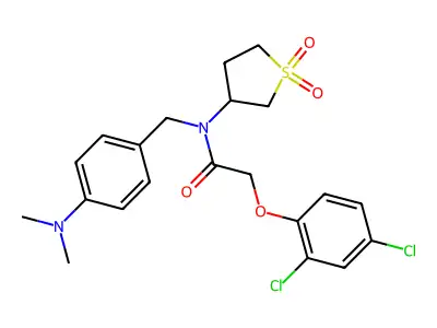 2-(2,4-dichlorophenoxy)-N-[4-(dimethylamino)benzyl]-N-(1,1-dioxidotetrahydrothiophen-3-yl)acetamide structure