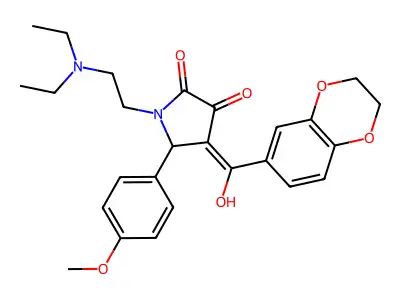 1-(2-diethylaminoethyl)-4-[2,3-dihydro-1,4-benzodioxin-6-yl(hydroxy)methylidene]-5-(4-methoxyphenyl)pyrrolidine-2,3-dione structure
