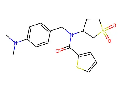 N-[4-(dimethylamino)benzyl]-N-(1,1-dioxidotetrahydrothiophen-3-yl)thiophene-2-carboxamide structure