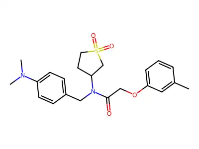 N-[4-(dimethylamino)benzyl]-N-(1,1-dioxidotetrahydrothien-3-yl)-2-(3-methylphenoxy)acetamide structure