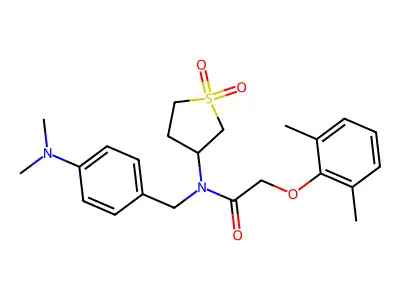 N-[4-(dimethylamino)benzyl]-2-(2,6-dimethylphenoxy)-N-(1,1-dioxidotetrahydrothiophen-3-yl)acetamide structure