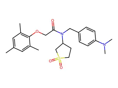 N-[4-(dimethylamino)benzyl]-N-(1,1-dioxidotetrahydrothiophen-3-yl)-2-(2,4,6-trimethylphenoxy)acetamide structure