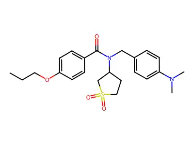 N-[4-(dimethylamino)benzyl]-N-(1,1-dioxidotetrahydrothiophen-3-yl)-4-propoxybenzamide structure