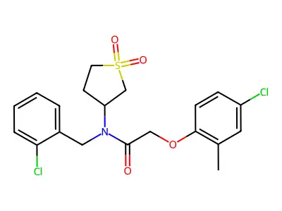 N-(2-chlorobenzyl)-2-(4-chloro-2-methylphenoxy)-N-(1,1-dioxidotetrahydrothiophen-3-yl)acetamide structure