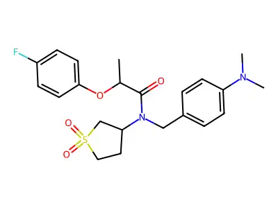N-[4-(dimethylamino)benzyl]-N-(1,1-dioxidotetrahydrothiophen-3-yl)-2-(4-fluorophenoxy)propanamide structure