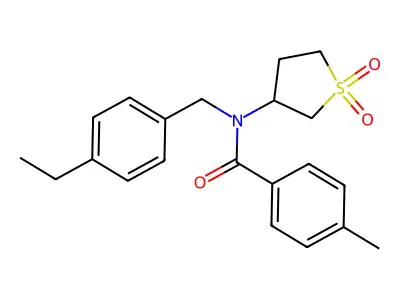 N-(1,1-dioxidotetrahydrothiophen-3-yl)-N-(4-ethylbenzyl)-4-methylbenzamide structure