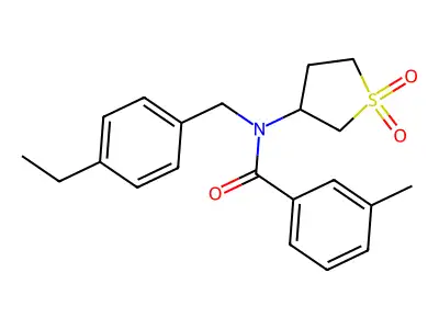 N-(1,1-dioxidotetrahydrothiophen-3-yl)-N-(4-ethylbenzyl)-3-methylbenzamide structure