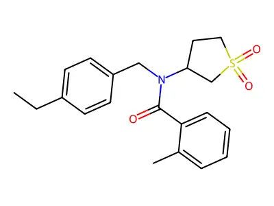 N-(1,1-dioxidotetrahydrothiophen-3-yl)-N-(4-ethylbenzyl)-2-methylbenzamide structure