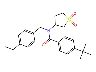 4-tert-butyl-N-(1,1-dioxidotetrahydrothiophen-3-yl)-N-(4-ethylbenzyl)benzamide structure