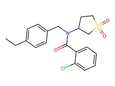 2-chloro-N-(1,1-dioxidotetrahydrothiophen-3-yl)-N-(4-ethylbenzyl)benzamide structure