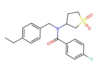 N-(1,1-dioxidotetrahydrothiophen-3-yl)-N-(4-ethylbenzyl)-4-fluorobenzamide structure