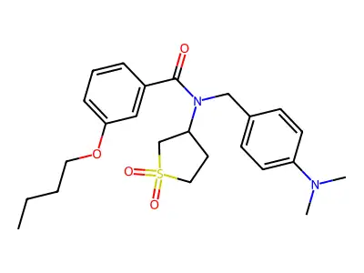 3-butoxy-N-[4-(dimethylamino)benzyl]-N-(1,1-dioxidotetrahydrothiophen-3-yl)benzamide structure