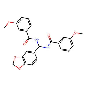 N-[1,3-benzodioxol-5-yl-[(3-methoxybenzoyl)amino]methyl]-3-methoxybenzamide structure