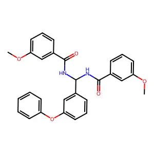 3-methoxy-N-[[(3-methoxybenzoyl)amino]-(3-phenoxyphenyl)methyl]benzamide structure