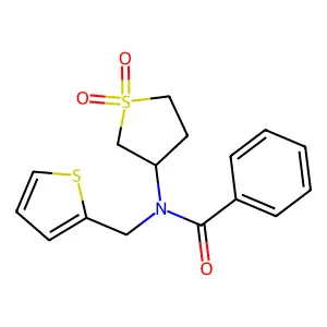 N-(1,1-dioxo-3-thiolanyl)-N-(thiophen-2-ylmethyl)benzamide structure