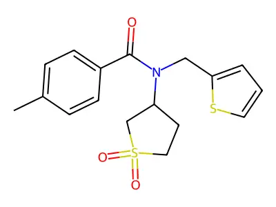 N-(1,1-dioxidotetrahydrothiophen-3-yl)-4-methyl-N-(thiophen-2-ylmethyl)benzamide structure