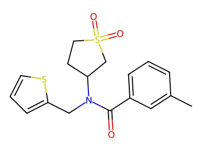 N-(1,1-dioxidotetrahydrothiophen-3-yl)-3-methyl-N-(thiophen-2-ylmethyl)benzamide structure