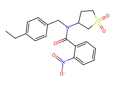 N-(1,1-dioxidotetrahydrothiophen-3-yl)-N-(4-ethylbenzyl)-2-nitrobenzamide structure