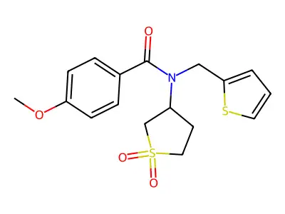 N-(1,1-dioxidotetrahydrothiophen-3-yl)-4-methoxy-N-(thiophen-2-ylmethyl)benzamide structure