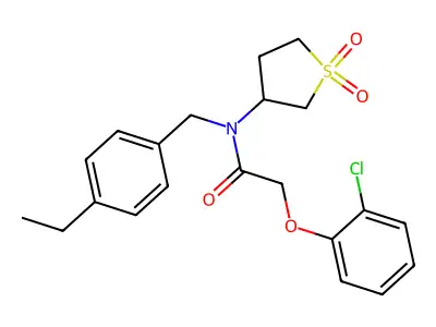 2-(2-chlorophenoxy)-N-(1,1-dioxidotetrahydrothiophen-3-yl)-N-(4-ethylbenzyl)acetamide structure
