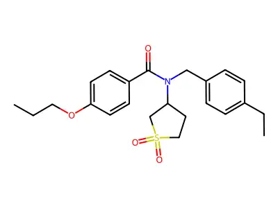 N-(1,1-dioxidotetrahydrothiophen-3-yl)-N-(4-ethylbenzyl)-4-propoxybenzamide structure