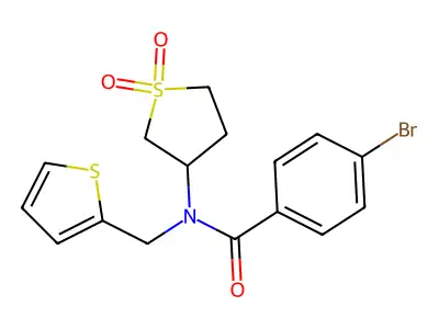 4-bromo-N-(1,1-dioxidotetrahydro-3-thienyl)-N-(2-thienylmethyl)benzamide structure